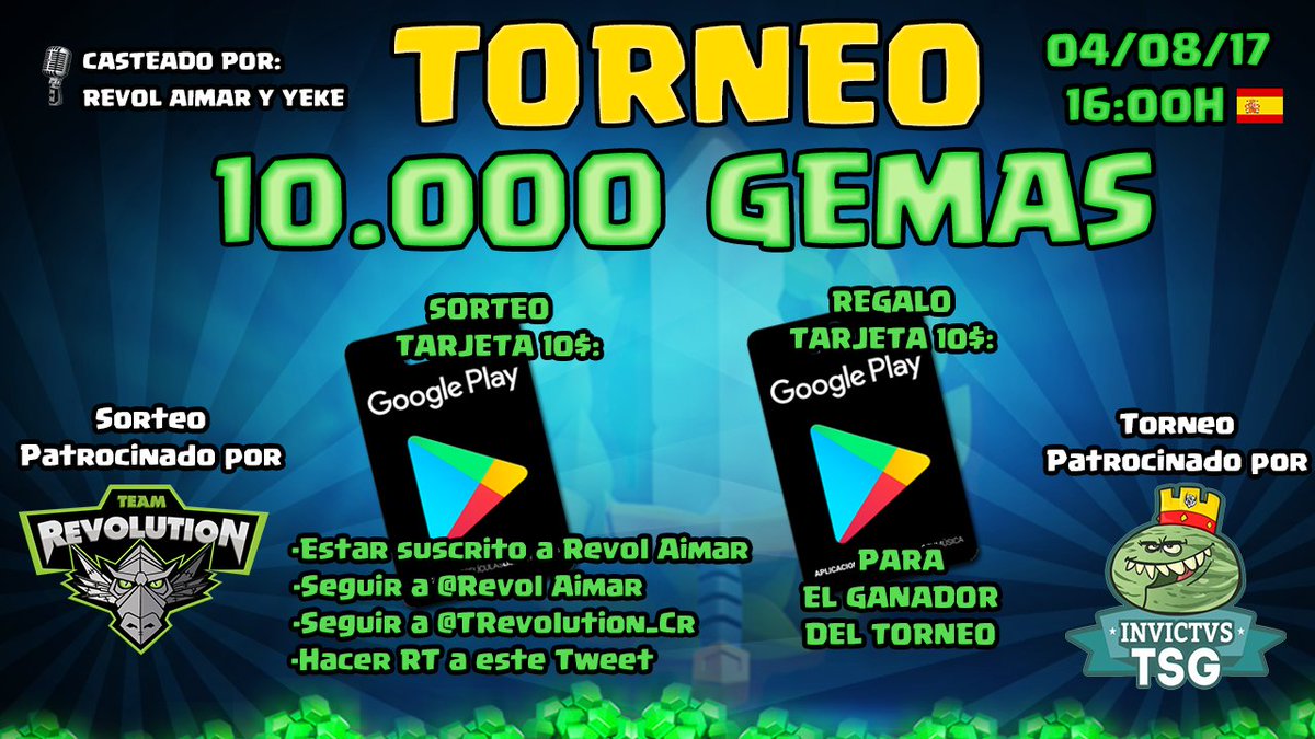 RevolAimar's tweet photo. 💎TORNEO DE 10.000 GEMAS 
TARJETA 10$ PARA EL GANADOR
SORTEO DE OTRA TARJETA 10$ ( REQUISITOS EN LA FOTO)
📽️https://t.co/GmzEoiarcC
Parte 1/2 https://t.co/Yr755MuGoB