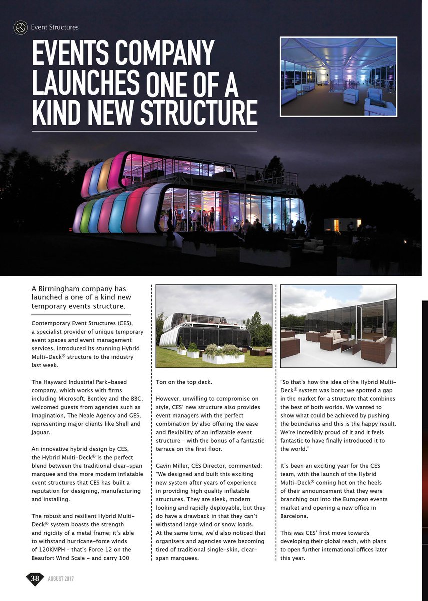 ces_events's tweet photo. Great piece from the team @VenueInsight on our recent Multi-Deck structure launch... https://t.co/1PDaWhASpH