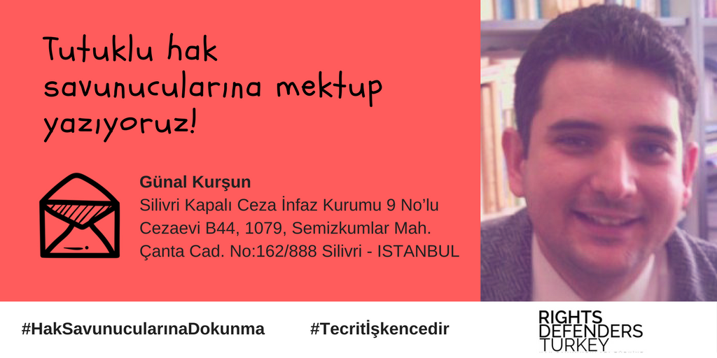 humanrights_tr's tweet photo. Gelin hukuksuz tutuklanan hak savunucularına mektup yazalım! #GunalKursun #HakSavunucularinaDokunma #Tecritİşlencedir #FreeRightsDefenders https://t.co/hEON3YzvON