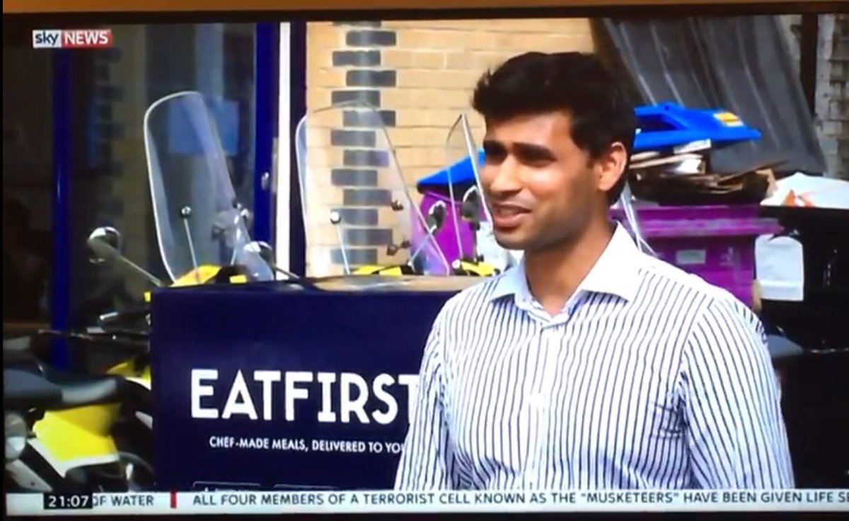EatFirst's tweet photo. Spotted on @SkyNews yesterday - EatFirst @RahulP86 @BennHodges and the rest of our hard working team ππͺ #WeEatFirst https://t.co/oAJVRf0XTX