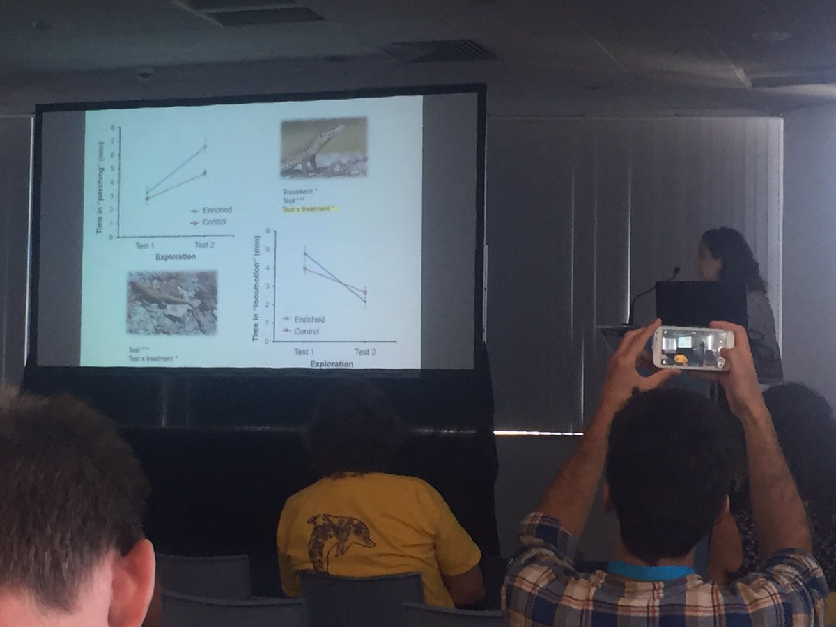 BehavEvolLab's tweet photo. @Rachetocoptero giving a great talk on the use of chemosensory enrichment to improve the welfare of lizards! #behaviour2017 https://t.co/uZZsgvXlK4