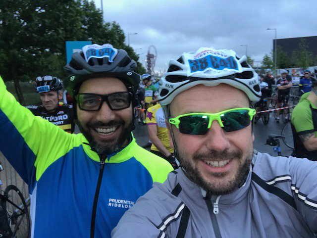 Harrisglobal's tweet photo. Big well done to our director James and Guilherme on completing the London Prudential 100 mile bike ride in just over 5 hours! https://t.co/xrHvnKcSCf