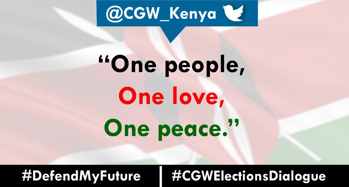 CGW_Kenya's tweet photo. One people, one love, one peace #CGWElectionDialogue #DefendMyFuture @KevinOsidoEsq @HakiKNCHR @thekhrc @IEBCKenya @jumaf3 https://t.co/yh14ssa3rV