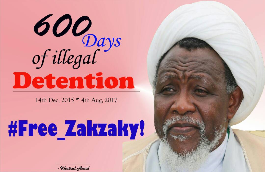 Shiites, aka Islamic Movement of Nigeria [IMN], has reiterated call for release of their leader, Zakzaky who has been incarcerated for 600 days.