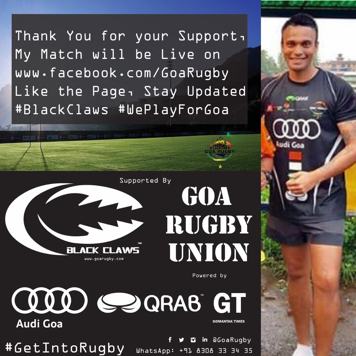 Goa Rugby (@goarugby) on Twitter photo Support us as our Squad steps out on Field for the #BlackClaws π€ at the <a href="/RugbyIndia/">Rugby India</a> Nationals next weekend π
Watch them Live π₯
#GoaAmche4 Support us as our Squad steps out on Field for the #BlackClaws π€ at the <a href="/RugbyIndia/">Rugby India</a> Nationals next weekend π
Watch them Live π₯
#GoaAmche4