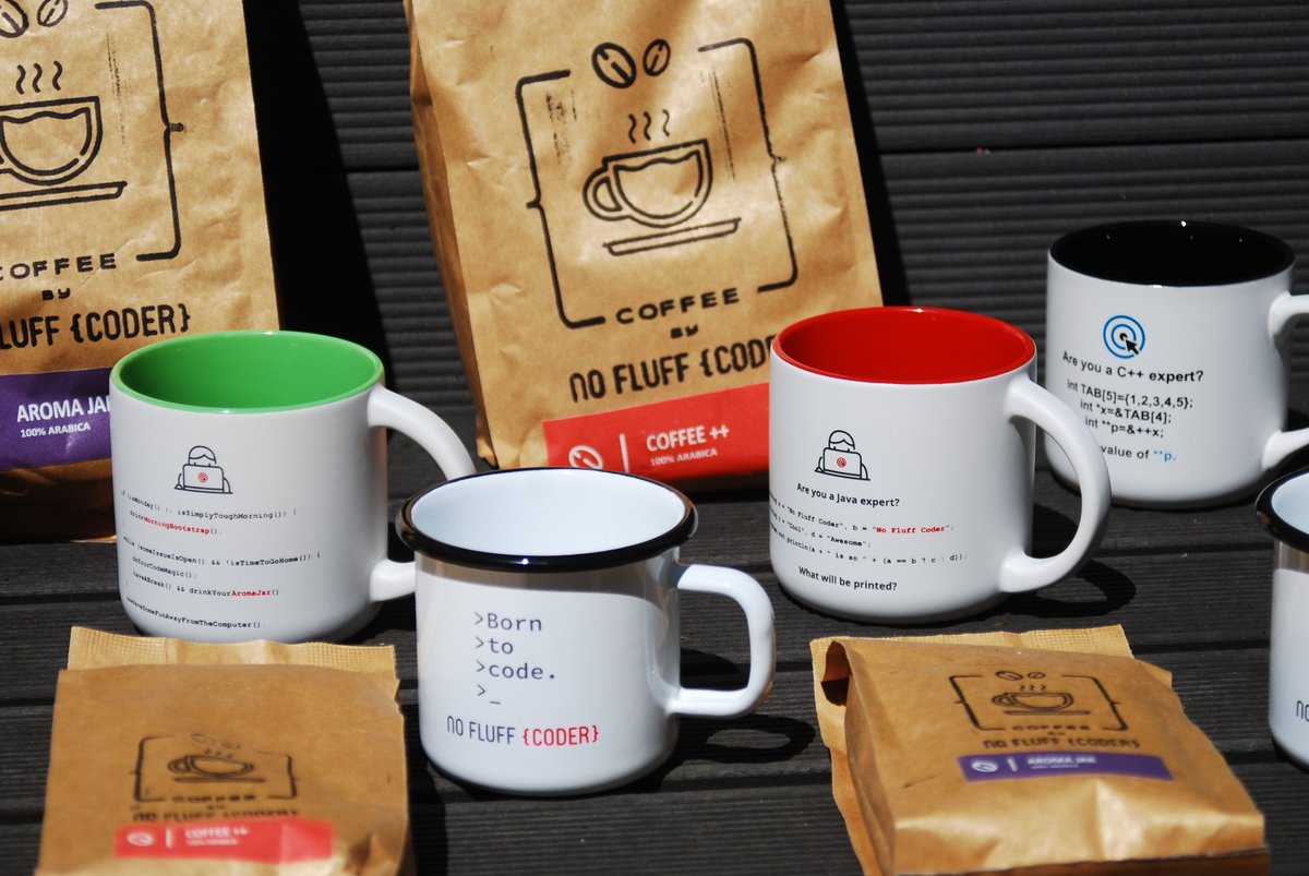 nofluffcoder's tweet photo. Nasze koderskie gadżety skąpane w blasku słońca <3 ☀️
Które z nich podobają się Wam najbardziej? 🤔#nofluffcoder #mug #coffee #programmers https://t.co/QpyCwCmax7