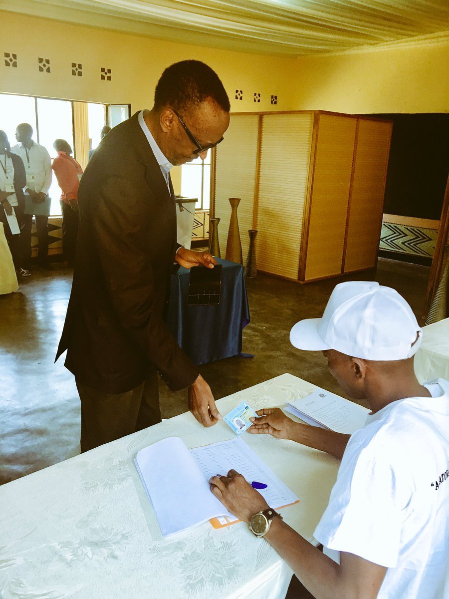 FirstLadyRwanda's tweet photo. Today in #Rugunga, President @PaulKagame and Mrs Kagame joined fellow voters in shaping the future of this nation.  #PresidentialElections. https://t.co/xeI4aGWGcC