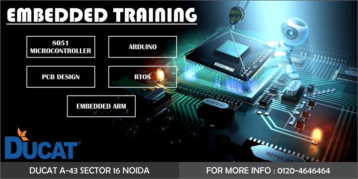 Ducat_education's tweet image. Embedded Training @ Ducat
For more information call on 0120-4646464
#Embedded_System #Training #Embedded_Kit #Ducat