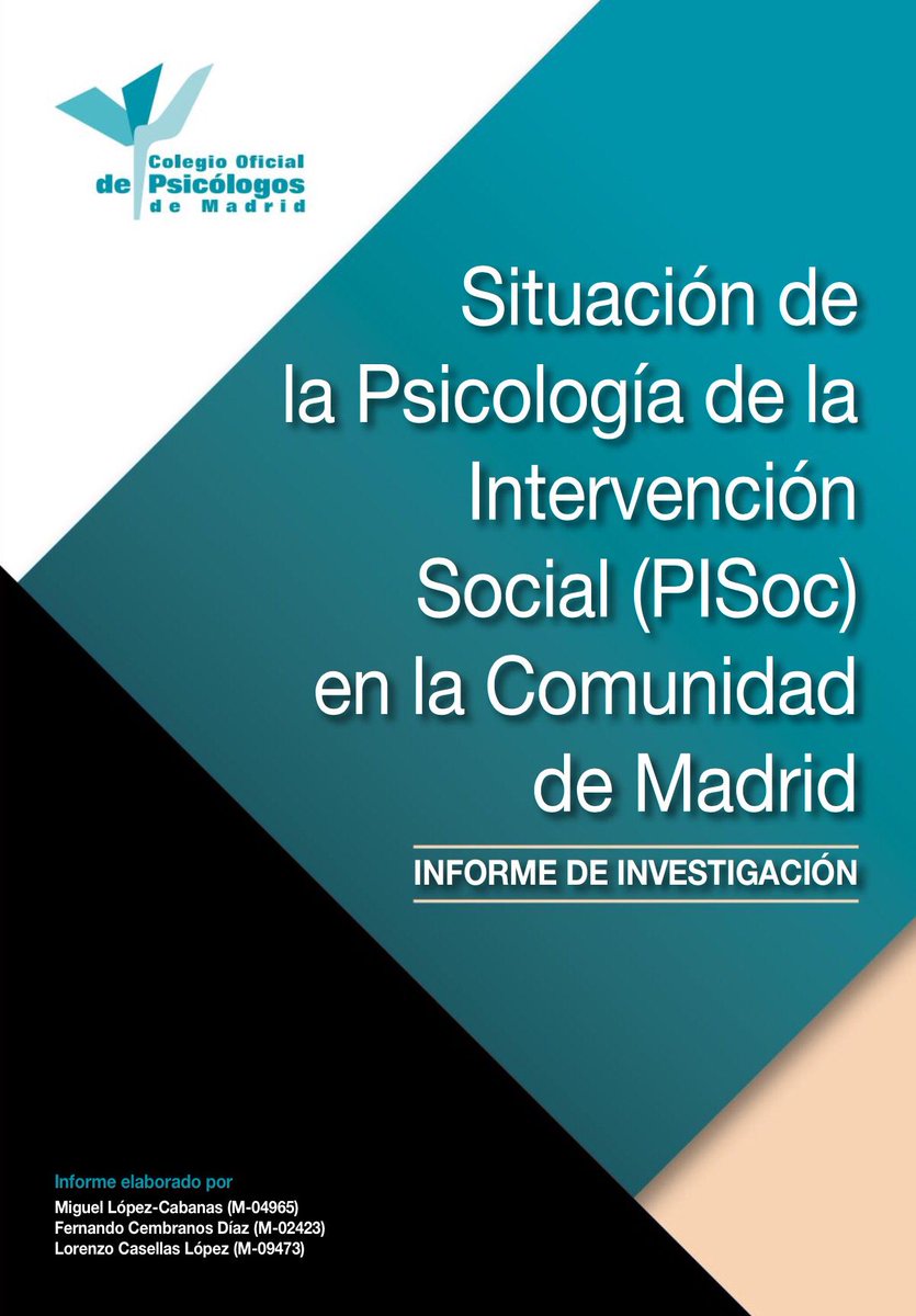CopMadrid's tweet photo. Situación de la Psicología de la Intervención Social #PISoc  en la Comunidad de Madrid.
(Disponible en PDF 👇👇👇)
https://t.co/uHhcqtimuZ https://t.co/YZdywgJrZ6