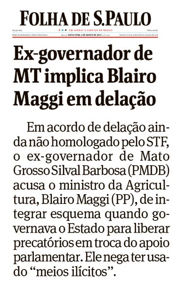 Folha_News's tweet photo. #Silval compromete @blairomaggi
#Delação #STF #MatoGrosso https://t.co/5WQctwQmg8