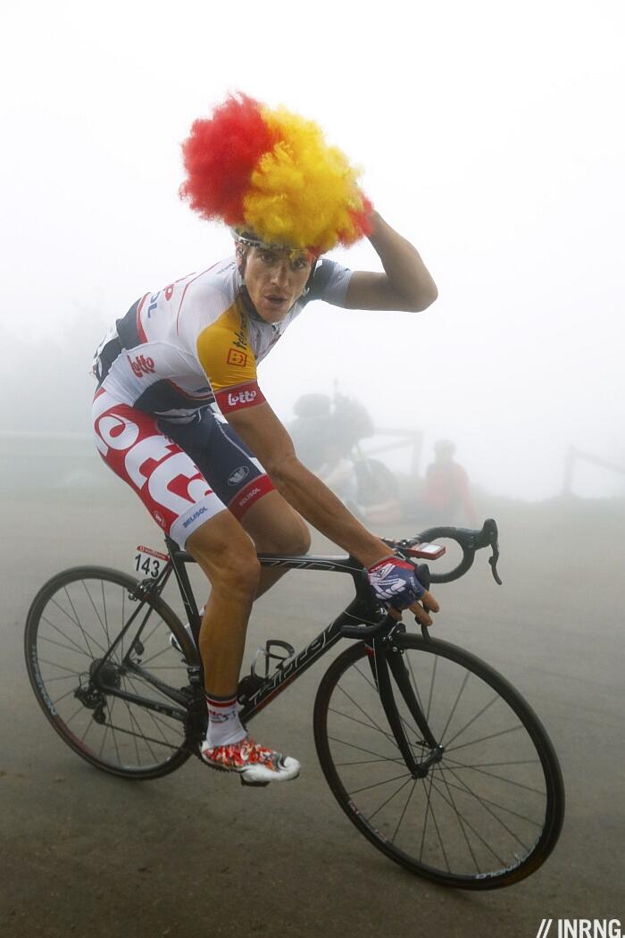 No antics on the Angliru for Adam Hansen this year as his record run of 18 consecutive Grand Tours is ended by a saddle sore.. #LV2017