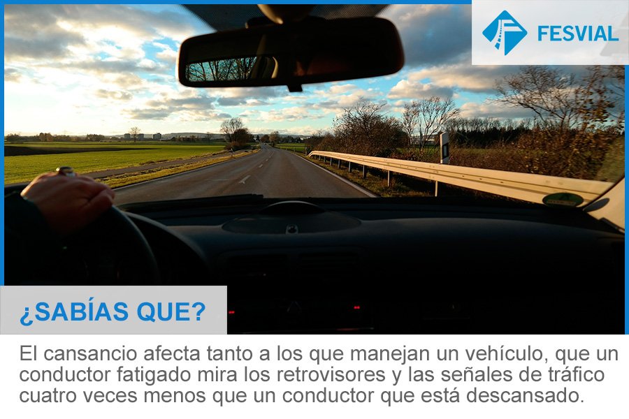 Para cada 2 horas o 200 kilómetros, descansa e hidrátate. La fatiga causa un gran número de accidentes de tráfico #SeguridadVial #consejos