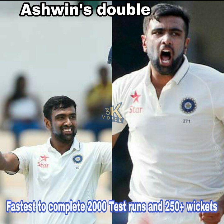 crikvoice's tweet photo. Phenomenal achievement considering the all rounders who have played the game! All hail @ashwinravi99 #SLvIND #historymaker #creatingrecords https://t.co/uE8ycXzP6R
