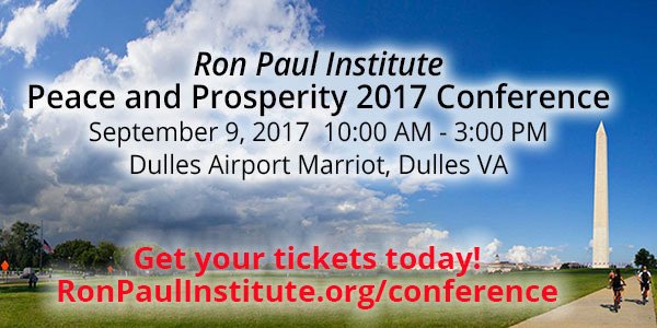 RonPaul's tweet photo. Do you have your tickets yet to my Peace and Prosperity 2017 Conference? I really look forward to seeing you there! https://t.co/jbJTyy1vYU https://t.co/vILcOJC2Bg