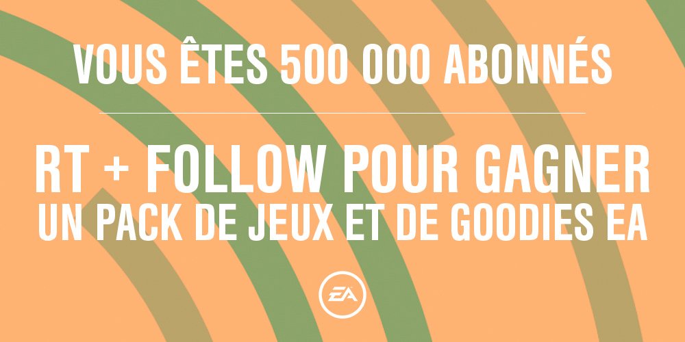 RT ce tweet + Follow pour tenter de gagner un pack de 6 jeux sur PS4 ou Xbox One &amp; des goodies EA ! Tirage au sort lundi à 15h. #EACONTEST