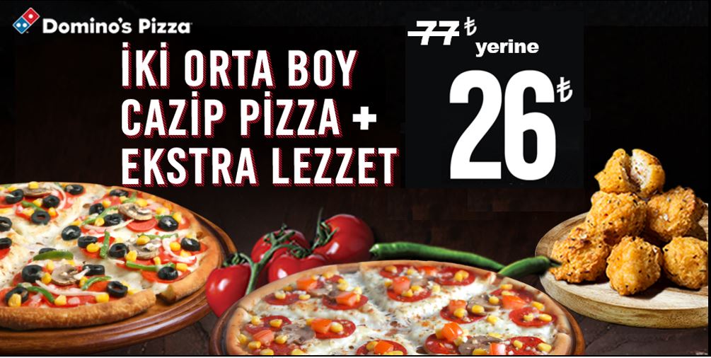 Dominos'tan OSB Kart'a özel 2 adet Orta Boy İnce Cazip Pizza ve 1 adet ekstra lezzet SADECE 26 TL!Detaylı Bilgi için osbkart.com