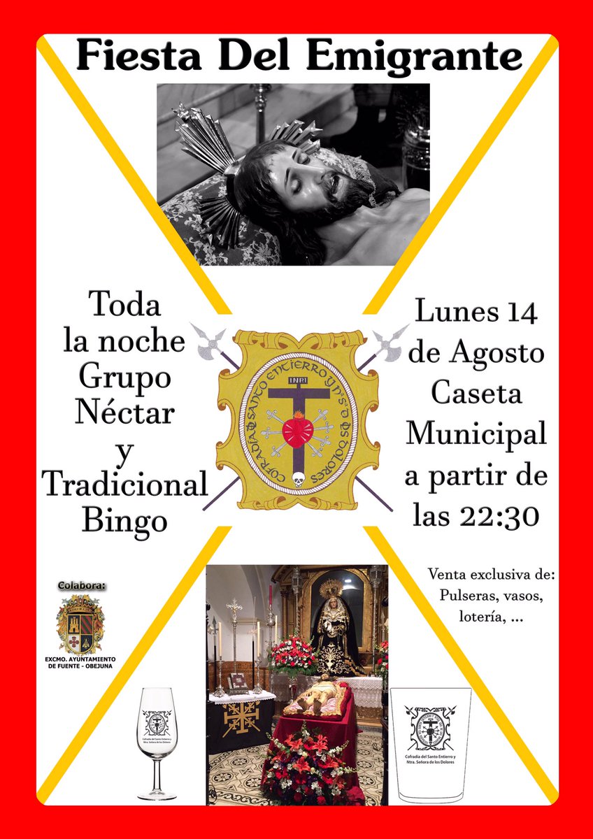 StoEnt_FObejuna's tweet photo. Fiesta del Emigrante. 14 de agosto, en la Caseta Municipal. https://t.co/1dGqDW1Vcn