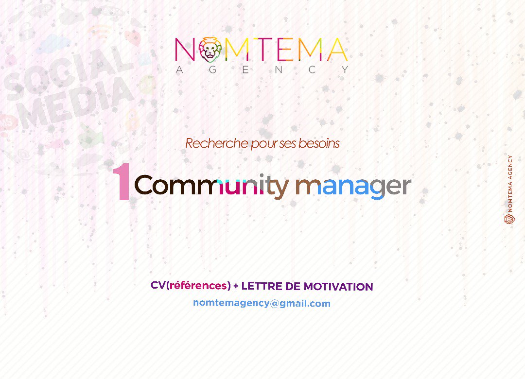 nomtema_agency's tweet photo. Hello... There is our new job position alert. Thank you for sharing 😊😊😊😊
cc @LaetitiaLeapoe @marcombilla @aurelienEnas @Ledawa https://t.co/solEEjC6TD