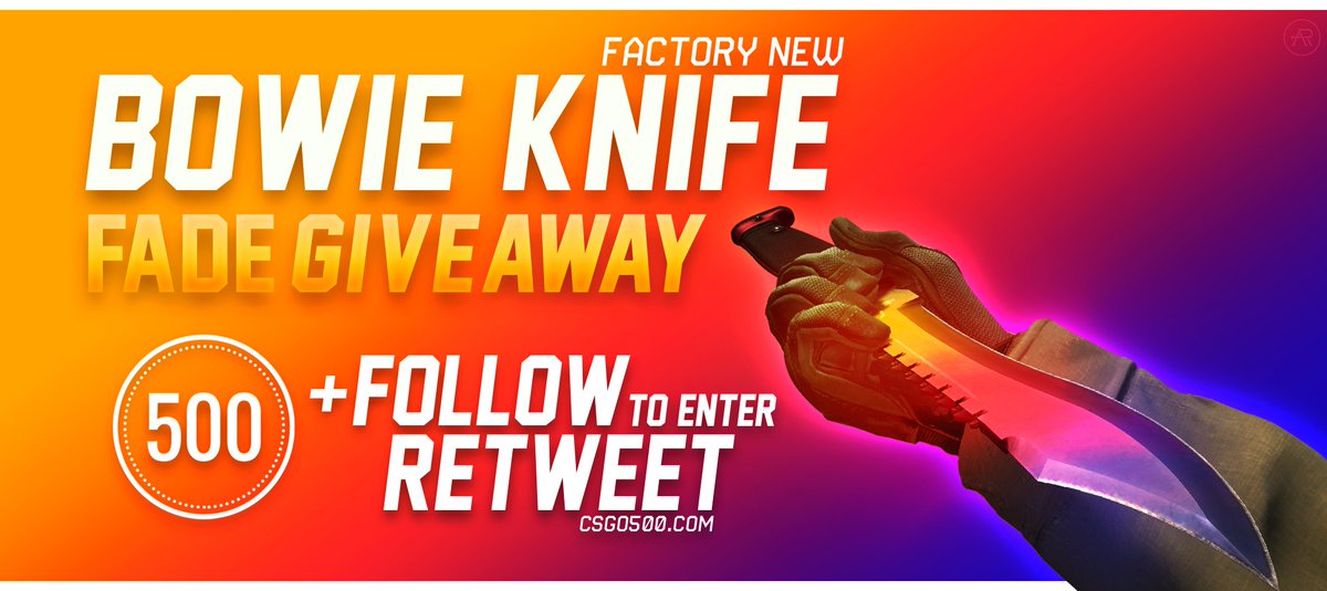 Bowie Knife Fade FN Giveaway!

• RT &amp; Follow!
• Claim 2x your daily reward, starting Sat 12AM GMT!

Winner will be drawn in 24 Hrs.
