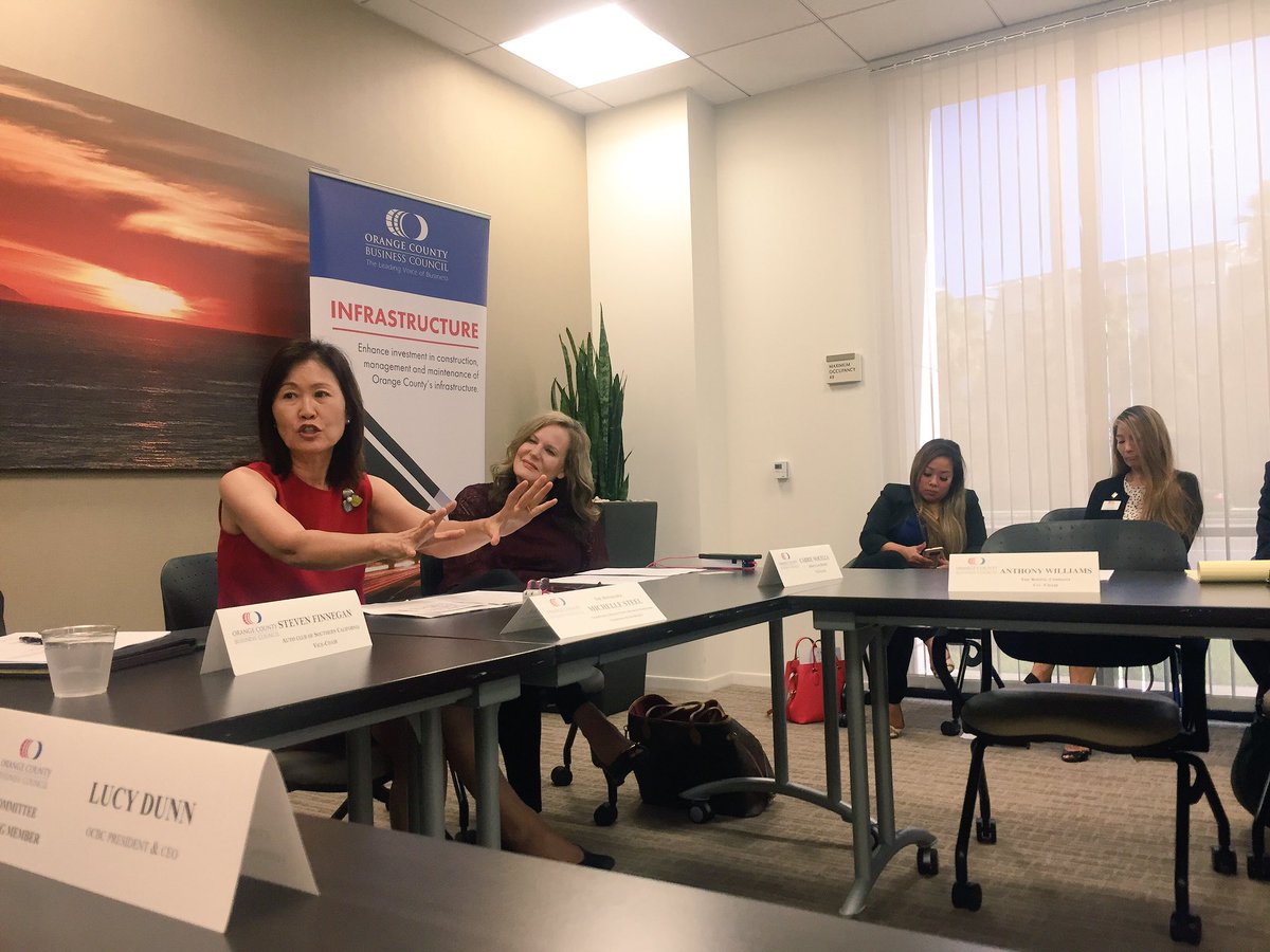 SCE_TammyT's tweet photo. 🍊County Supervisor @TaxFighterSteel knows her numbers! The Chairwoman is at @OCBC_GA talking homelessness, #transportation, &amp; jobs. https://t.co/OWvF7t8Hnx