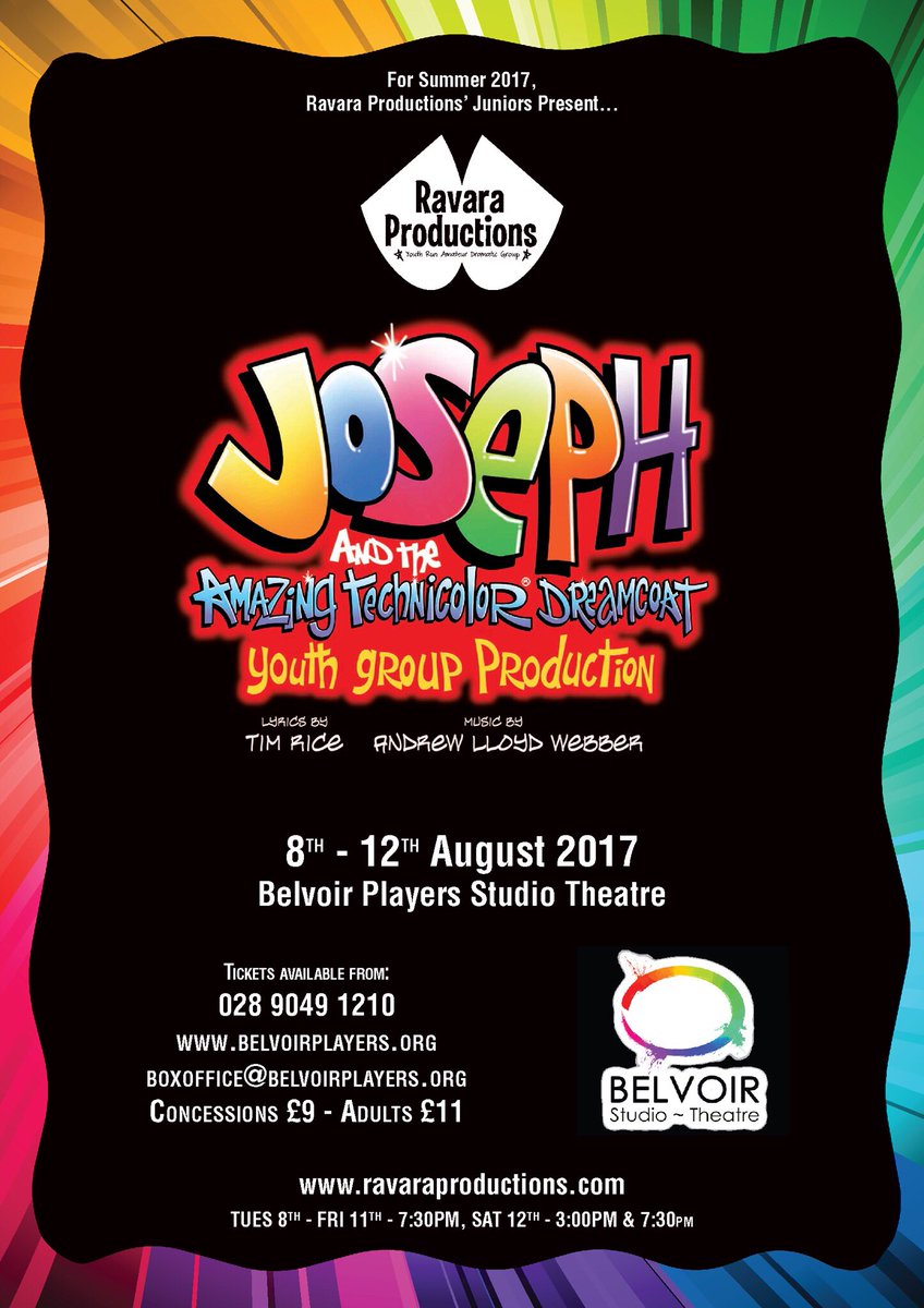 RavaraP's tweet photo. BOOK your tickets to the  classic:

JOSEPH AND THE AMAZING TECHNICOLOR DREAMCOAT!

@BelvoirPlayers 
August 8th-12th 
https://t.co/ZSgtDvuEpx https://t.co/VP31RKJV2C