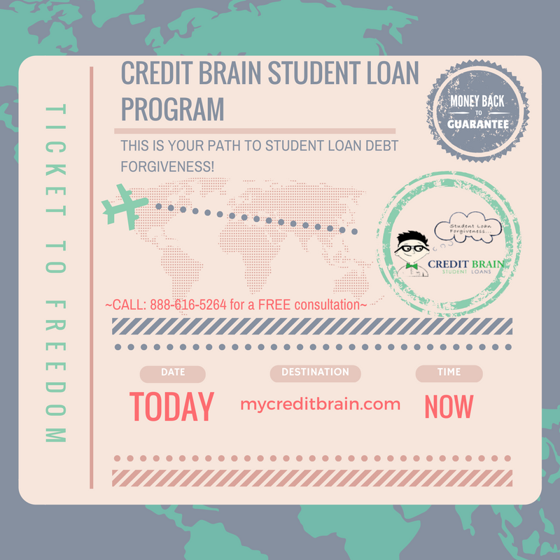 Pack your bags. It's time to fly with Credit Brain. Check us out now! #studentloans #studentloanforgiveness #loandebt #debtfree #alumni