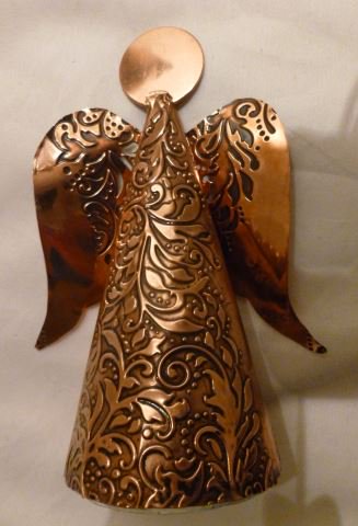 My copper angel sample waiting patiently for Christmas workshops. #PewterConcepts