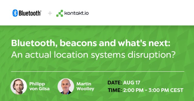 kontakt_io's tweet photo. It's official! We are thrilled to invite you to @BluetoothSIG and @kontakt_io webinar! Save the date: 
https://t.co/i2j3OXFCAN https://t.co/YBmVQNZLC1
