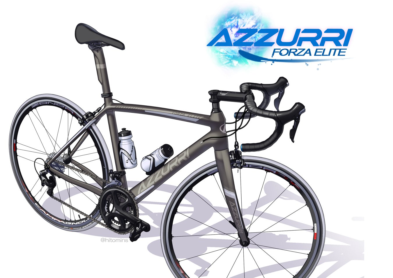 ヒトミン Azzurri Forza Elite Fujisan Alter様よりご依頼のイラスト納品いたしました エントリーモデルとはいえ スマートに纏まったデザインでカスタム次第で個性が出せそうです そしてセクシーグラマラス ワ Azzurri ロードバイク女子