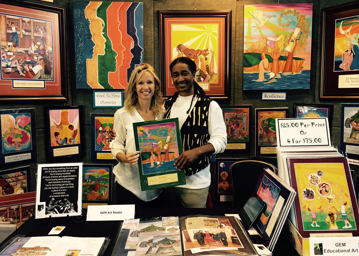drsharonhoover's tweet photo. George Miller, child advocacy artist, sharing his beautiful artwork at our annual school health conference #SHIP2017 https://t.co/ie0jFVEgRt https://t.co/xmhZoKHroe