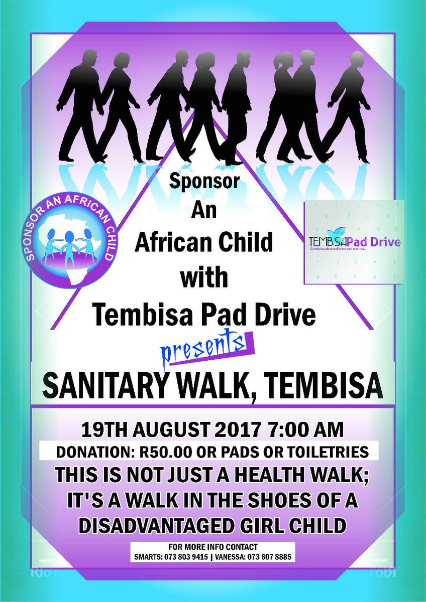 SAAC_ORG's tweet photo. The aim of the walk is to make an awareness that sanitary pad is a need in every female's life. #SanitaryWalk #SAAC #TembisaPadDrive https://t.co/X1OgzLXYJt