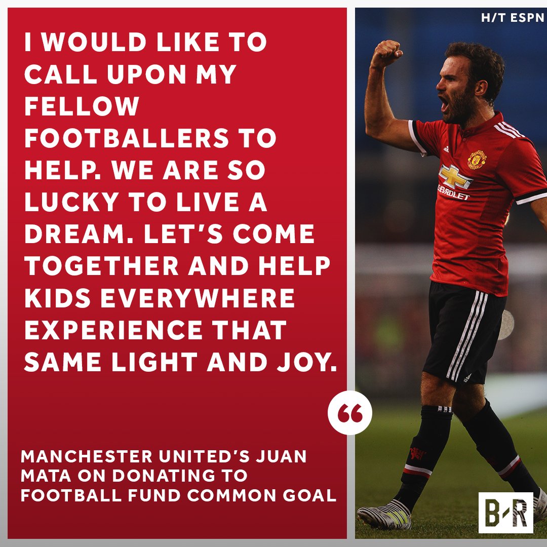 Juan Mata will donate 1% of his wages to charity and has called on his fellow professionals to follow suit 👏 ble.ac/2v5le4I