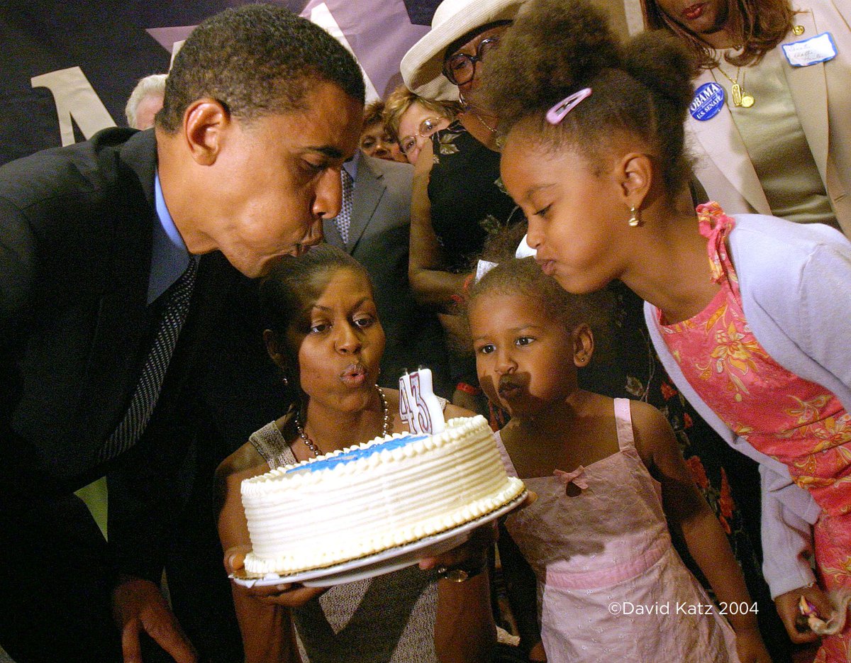 Another year older, but the same phenomenal guy I married nearly 25 years ago. Happy birthday, @BarackObama -- we love you so much!
