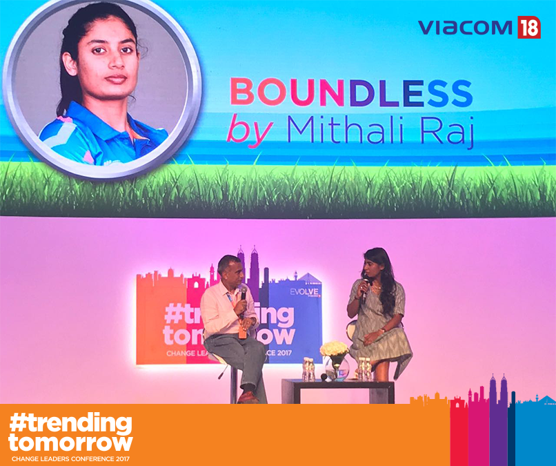 viacom18's tweet photo. Two great leaders on the #ChangeLeadersConference stage. Our Group CEO @Sudhanshu_Vats in conversation with @BCCIWomen #captain @M_Raj03. https://t.co/bMjQafwnMi