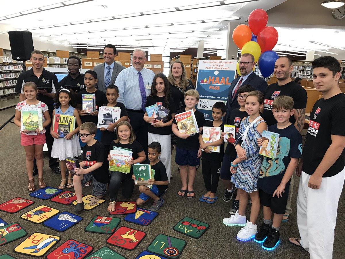 HillsboroughFL's tweet photo. These are the first students to check out books 📚, magazines 📖, &amp; DVDs 📀 using #HAALPass! 👏 Visit https://t.co/WYf7Bum54J for details! 👍 https://t.co/todTVCP2wf