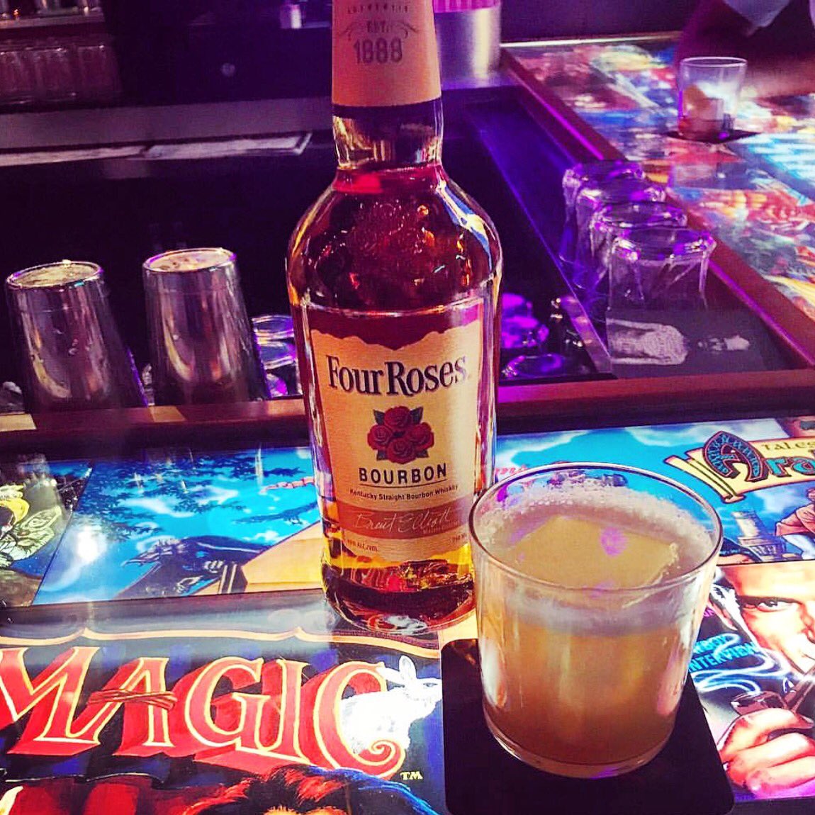 Too soon? 
Never. 
<a href="/4RosesBourbon/">Four Roses Bourbon</a> + @darareneej. 
Get here early tonight.  
Like, 6pm early.