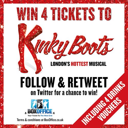 boxofficeuk's tweet photo. FOLLOW &amp; RT for the chance to #win 4 fabulous tickets + drinks vouchers to @KinkyBootsUK in the West End! Ts&amp;Cs: https://t.co/sgtxHtCmtF 👠👠 https://t.co/b1b1Bl8nRy
