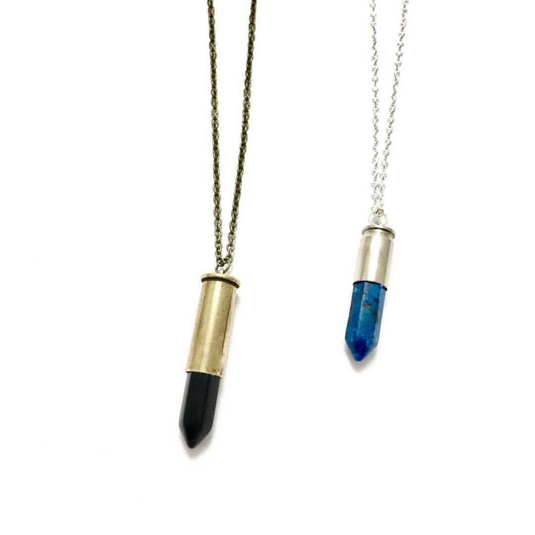 EmmaRuthJewelry's tweet photo. ✨NEW Gemstone Bullet Necklaces✨ $20 each. #bullet #bullets #bulletjewelry #ammo #gemstone #gemstones #gemstonebullet #gemstonejewelry https://t.co/WtylVsxj8X