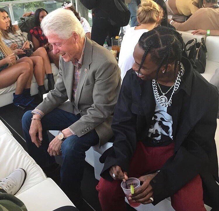 RareHipHopFacts's tweet photo. Travis Scott and Bill Clinton is the most unexpected friendship of all time https://t.co/NydBpCvYlW