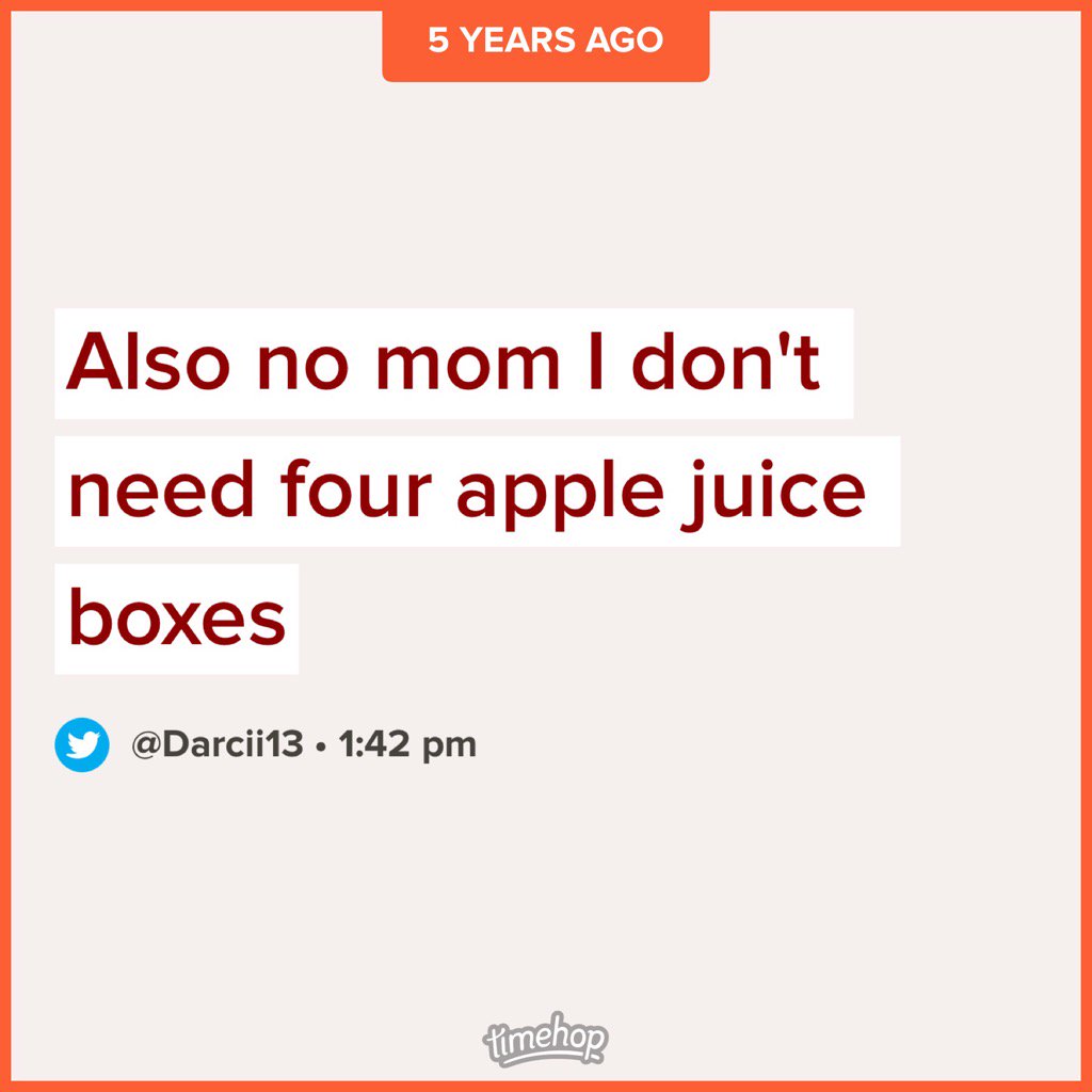 Darcii13's tweet image. Update: yes mom, plz send all the apple juice ASAP!