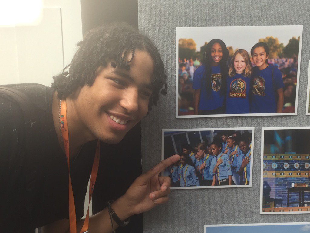 GerardoOudri's tweet photo. This young guy from France  found himself in one of the pictures from the last Camporee in our display! #AYC2017 https://t.co/x0YJt2xjN5