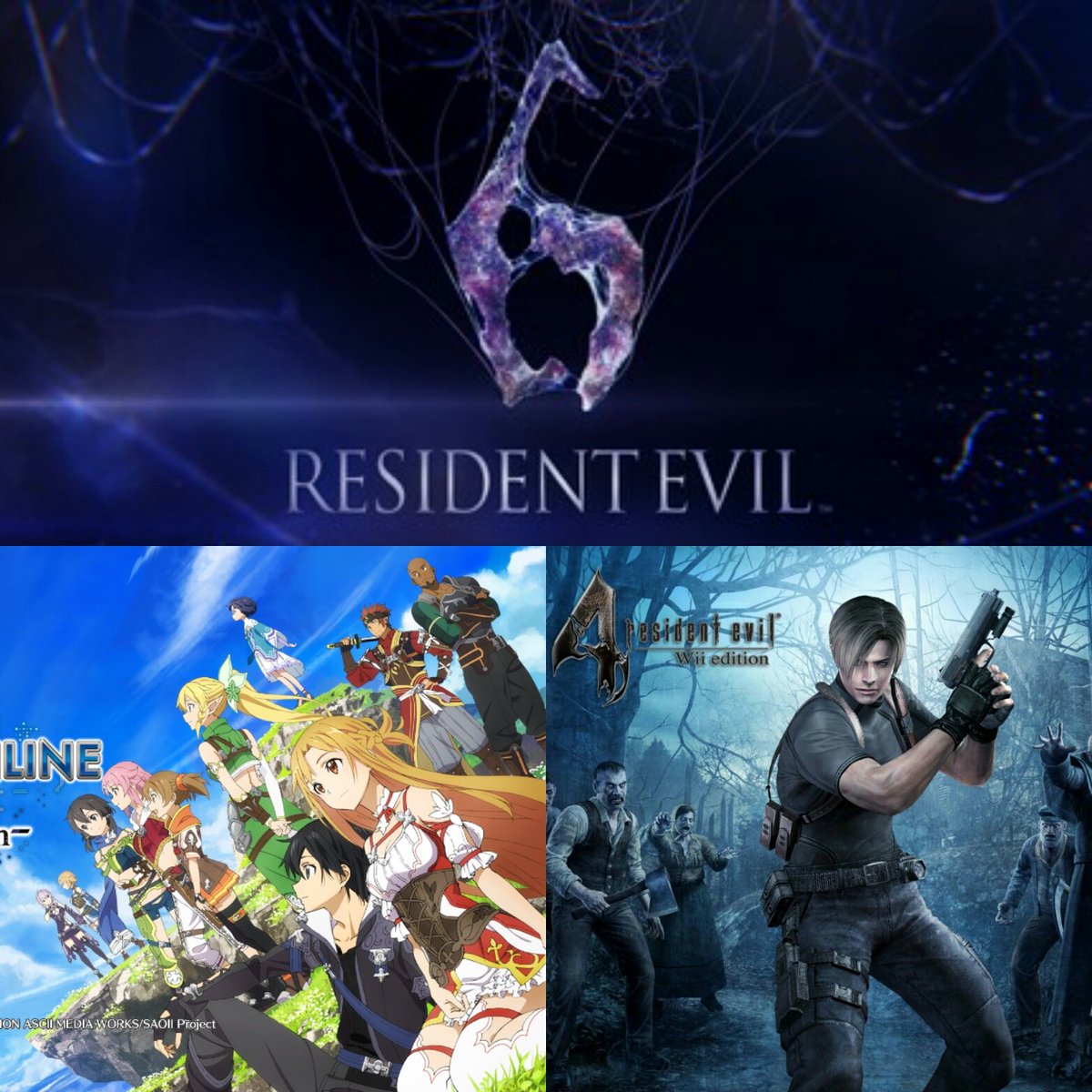 AnatarGAMING's tweet image. Which game shall I play next?? Resident Evil 6 / Resident Evil 4 / Sword Art Online Hollow Realization