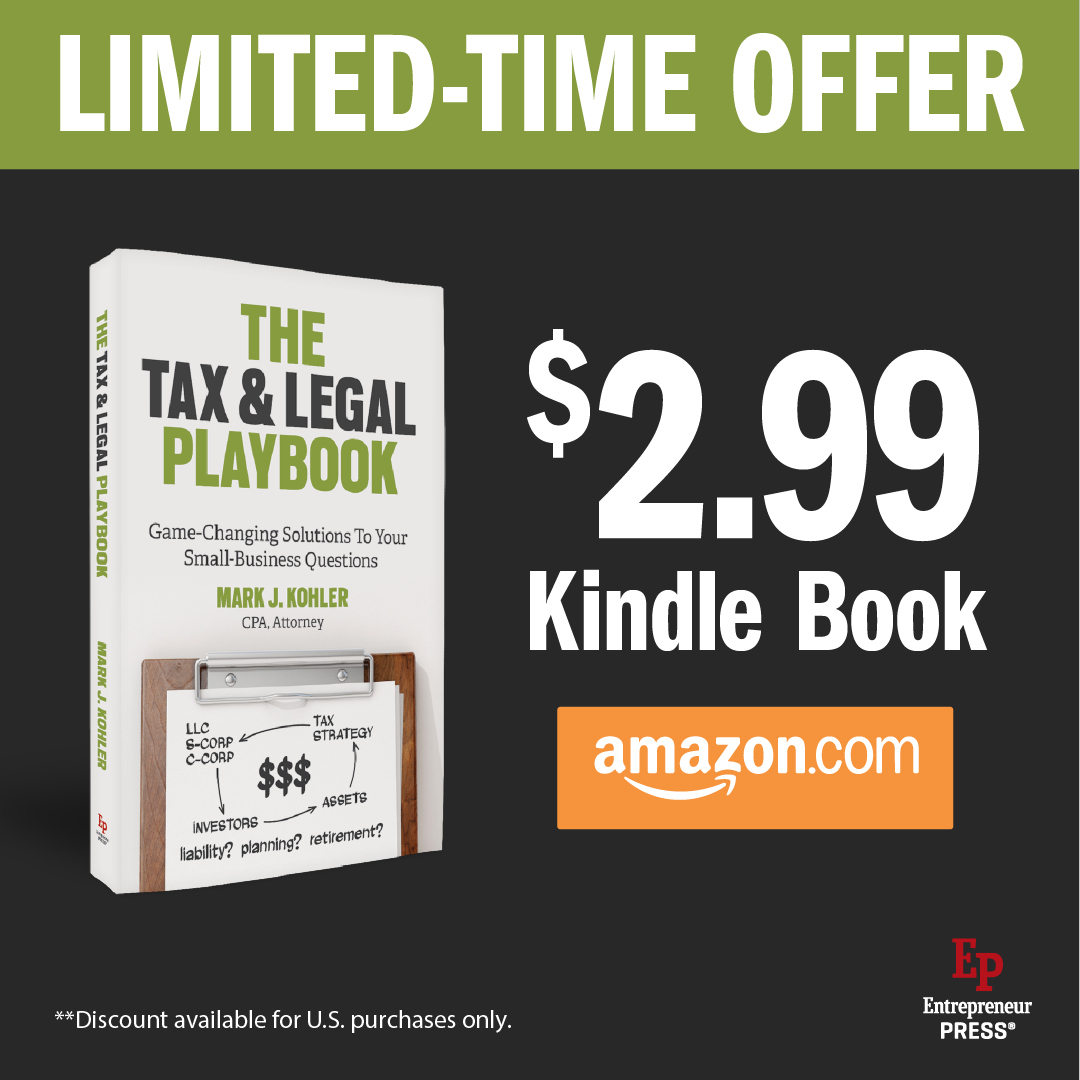 EntBooks's tweet photo. The Tax &amp; Legal Playbook is now available on Amazon Kindle for just $2.99 (U.S. only)! Offer ends August 31: https://t.co/umbT37eXtv https://t.co/D5z9D1BSjI