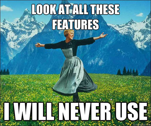uxeyuxey's tweet photo. Think EXPERIENCE not features.. it's called User Experience for a reason :-) #ux #featurebloat #leanux https://t.co/vkbnFIgFwz