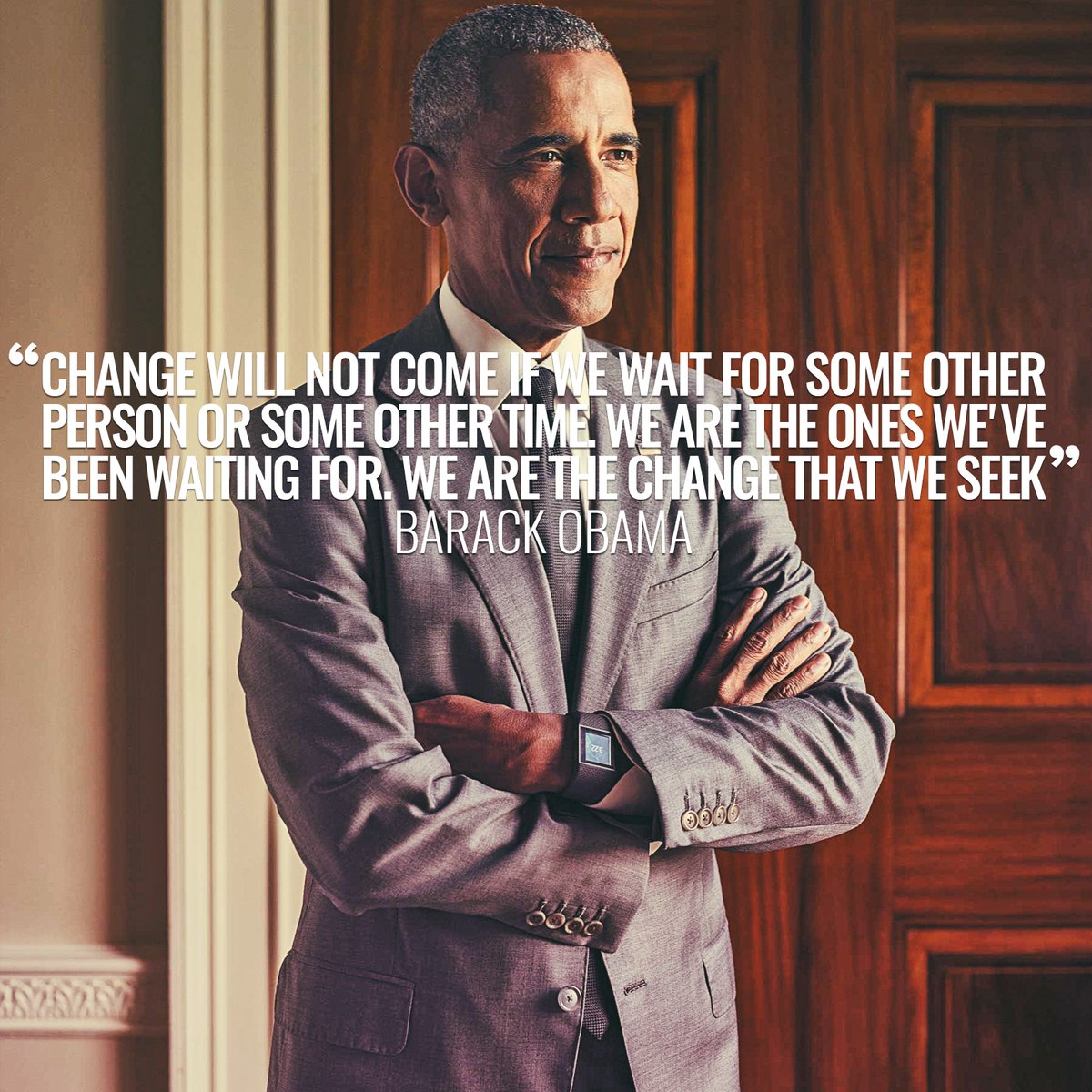 common's tweet image. "We are the change that we seek" Barack Obama. Happy Birthday Mr. President and Happy #ObamaDay to everyone!