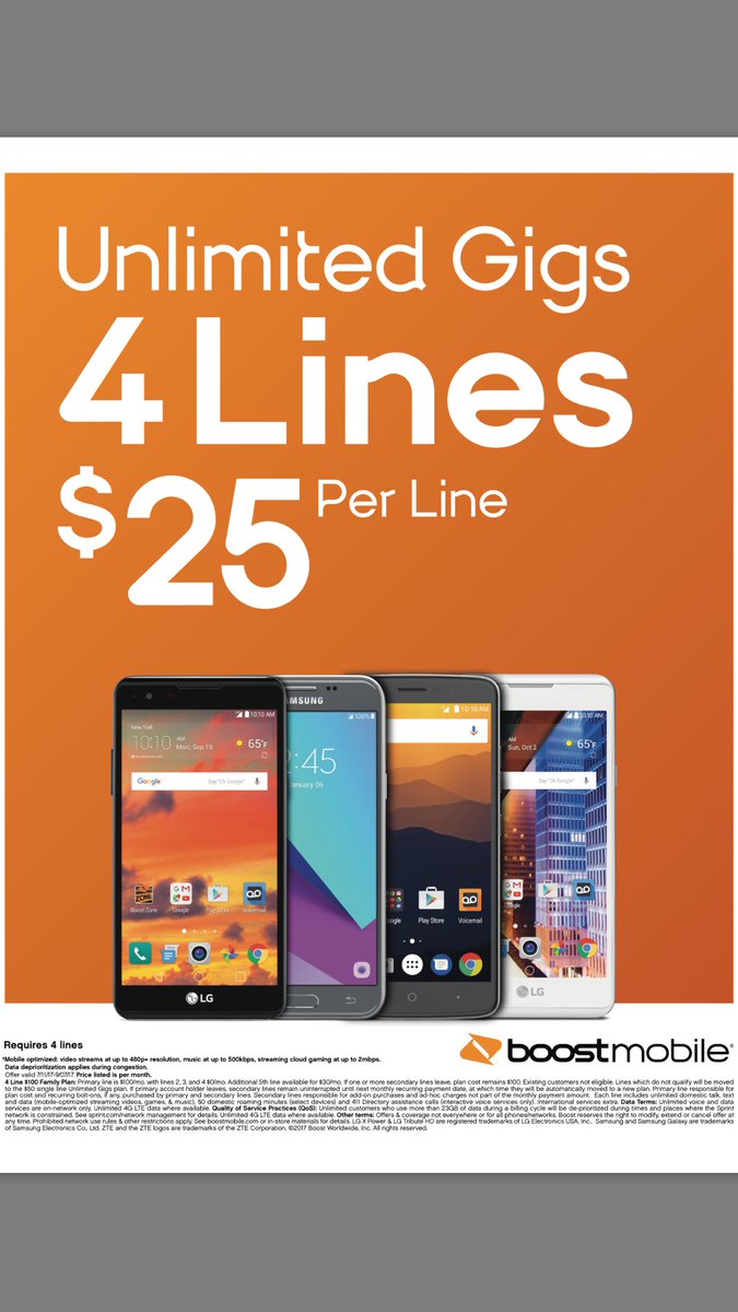FunkJer's tweet photo. Unlimited data for $25 per line! No better value! #boostday #nrva @hedman_tom @k_hobbs321 @ThatSprintGuyE https://t.co/5Pjx6PszRN