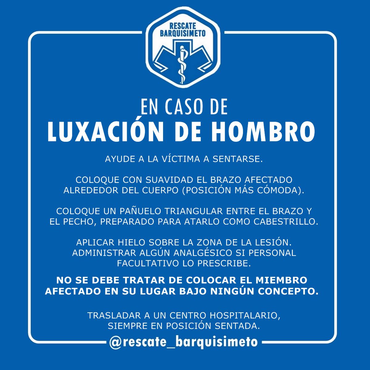 ¿Qué hacer en caso de luxación de hombro? #RescateBqto #04Ago
