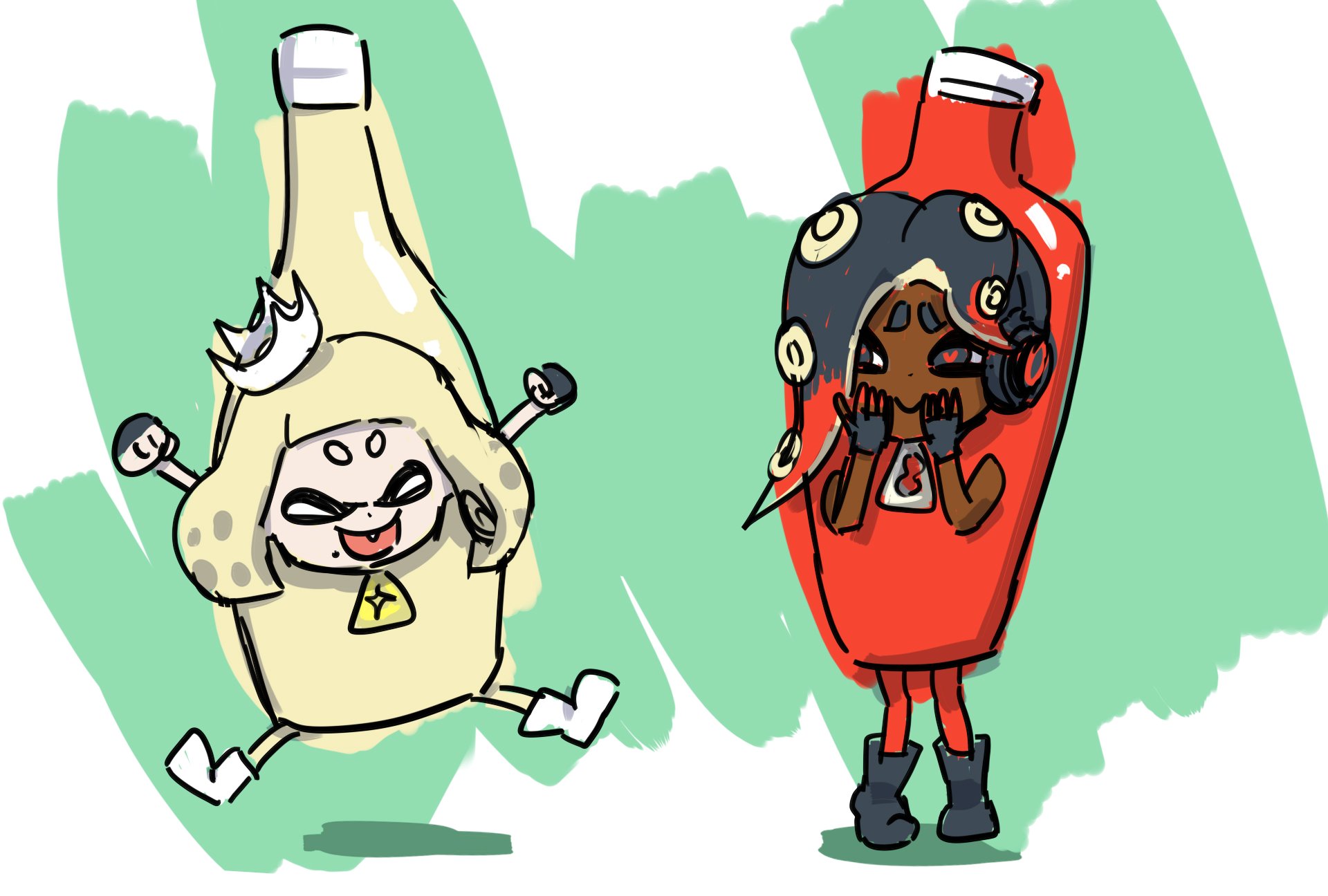 Ym スプラフェス楽しそうで羨ましい せめてイラストで参加 イイダは絶対ヒメが好き Splatoon2 Splatoon2フェス テンタクルズ ヒメ イイダ T Co Yicvdylh9n Twitter