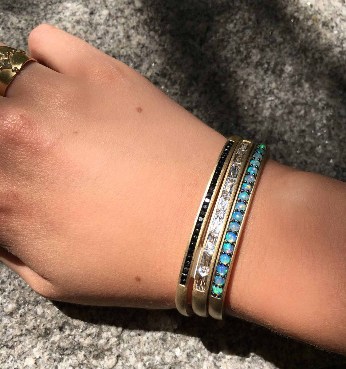GStJewelers's tweet photo. When you catch your @JTJewelry bangles shimmering in the sun! #FridayFeeling https://t.co/J7L5dw8yMS