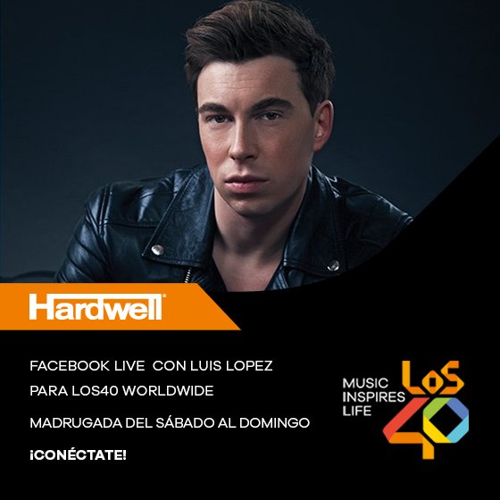 Los40's tweet image. Este Domingo de madrugada a la 1.50h  @luislopezwdm estará en el Facebook de #LOS40 con @HARDWELL desde Ibiza  #Worlwide #Livestreaming 🔥🔥🔝🔝